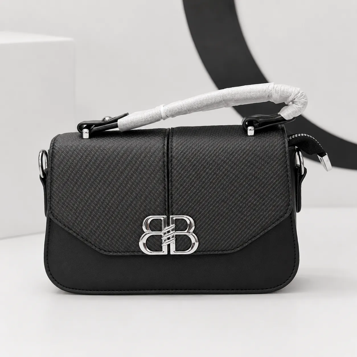Balenciaga BB Soft Flap Shoulder Bag Black