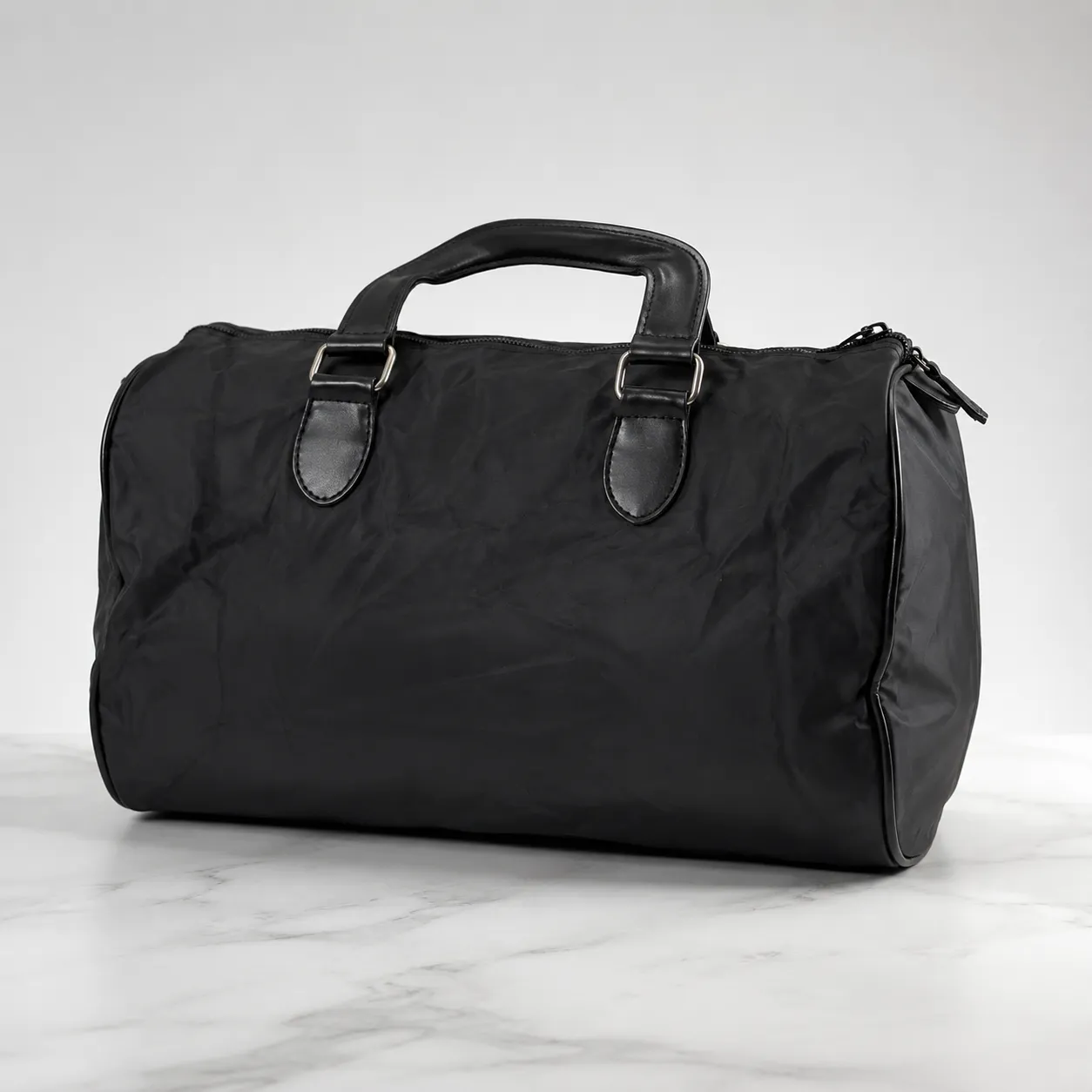 Noir – Structured Nylon Boston Bag