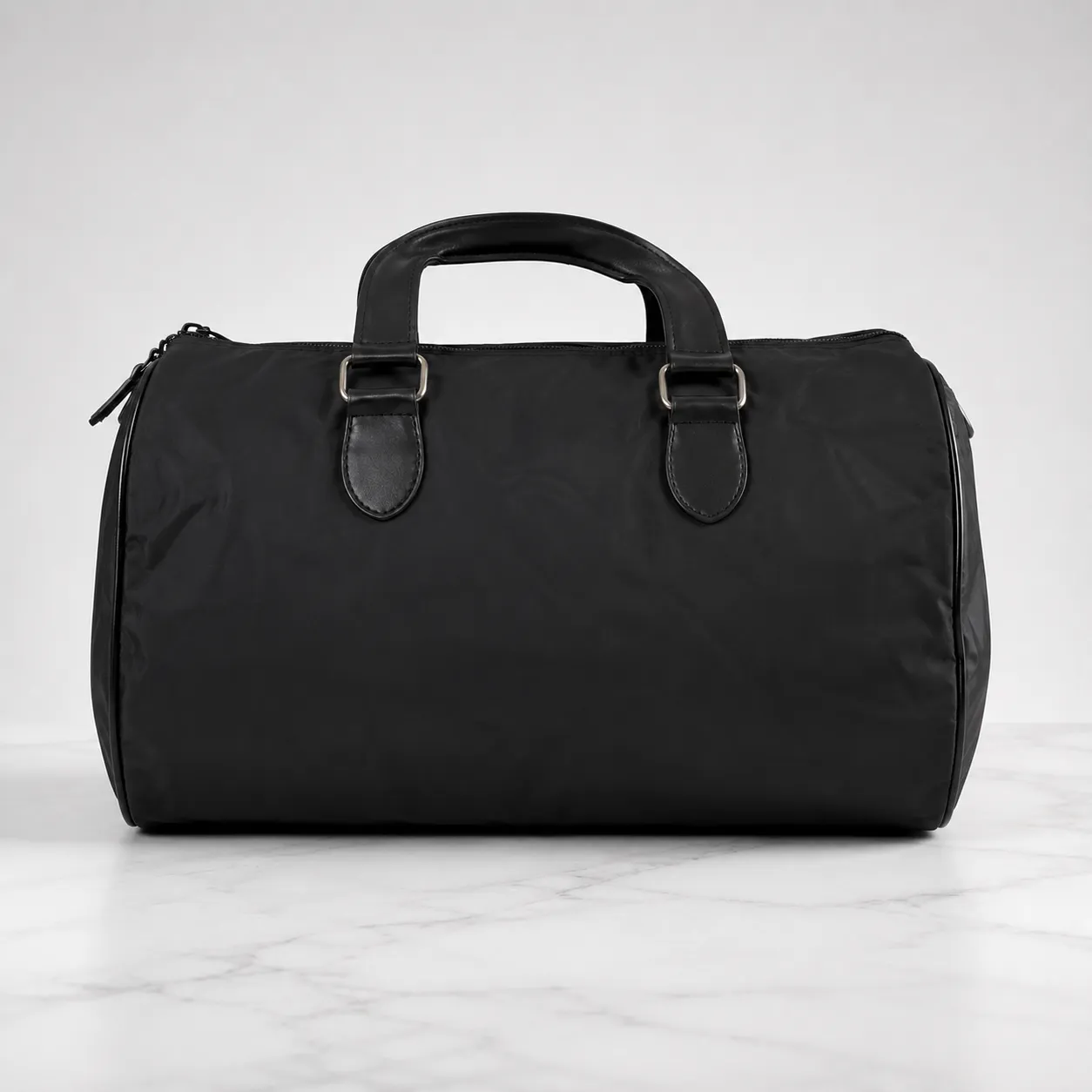 Noir – Structured Nylon Boston Bag