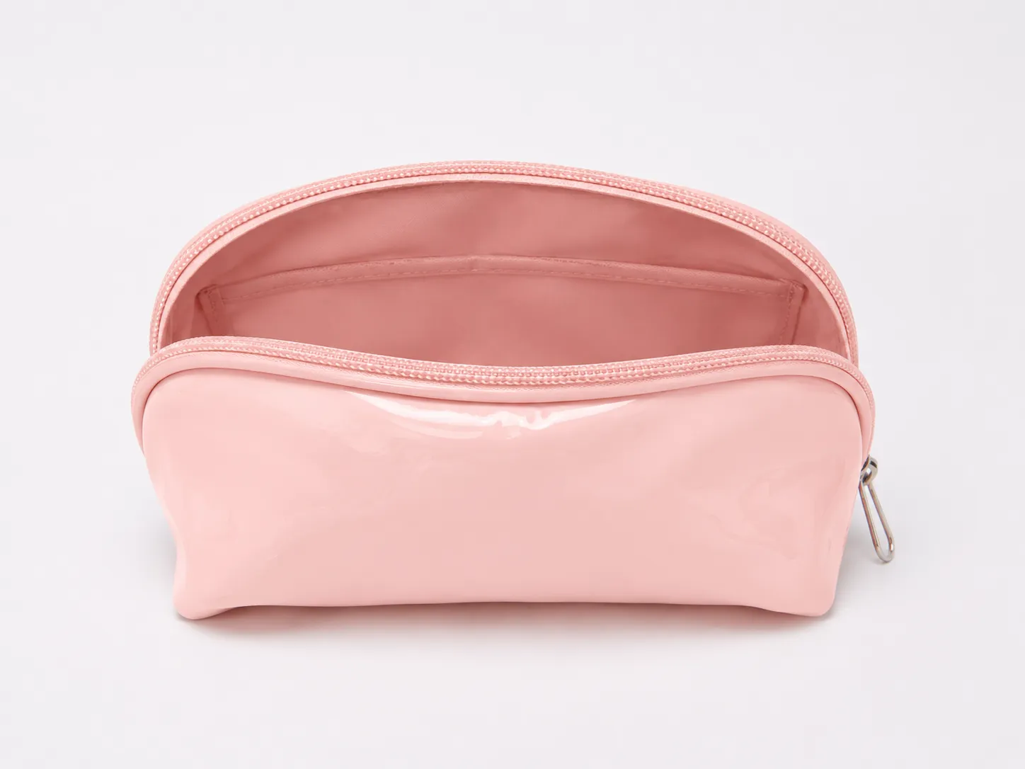 Blush Pink Patent Vinyl Cosmetic Makeup Pouch
