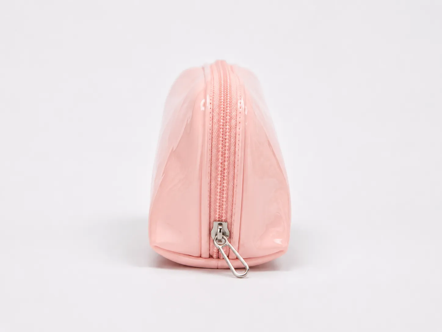 Blush Pink Patent Vinyl Cosmetic Makeup Pouch