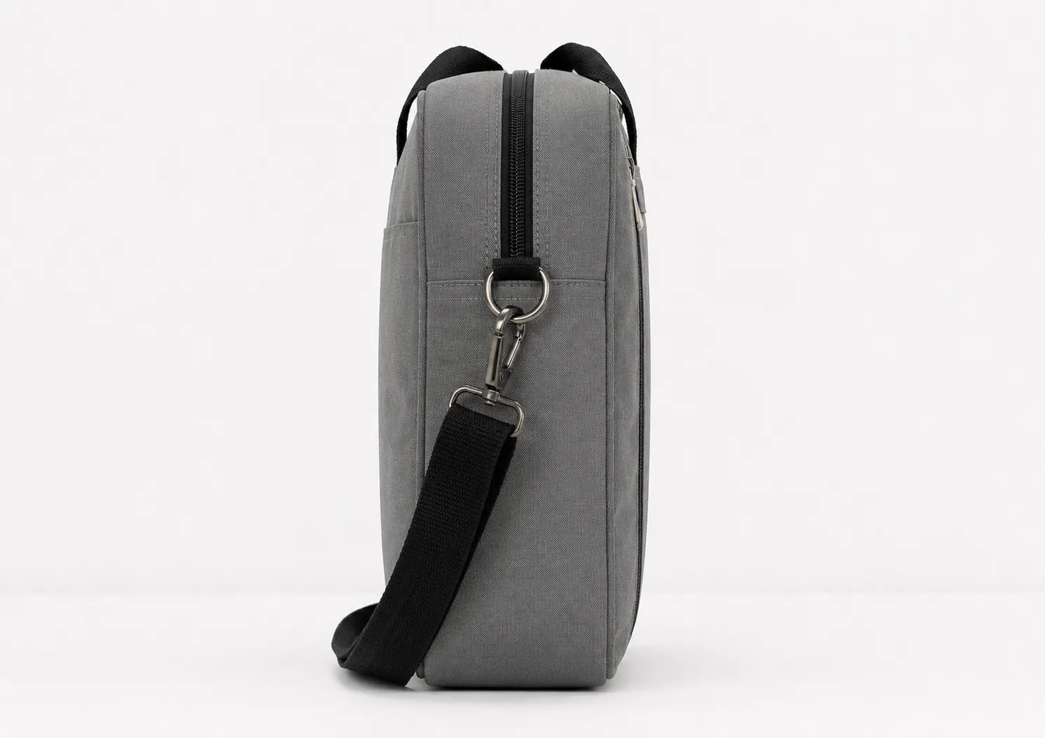 Kriss-Laure Grey Canvas Laptop Messenger Briefcase Bag