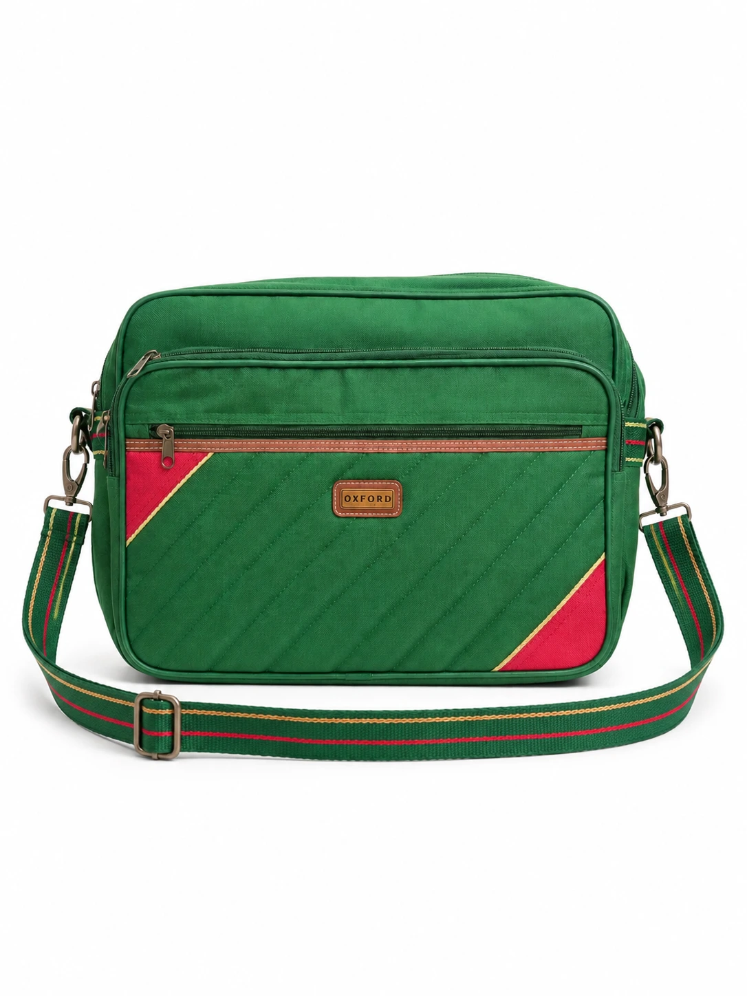 Premium Oxford Green Messenger Bag | Imported Crossbody Office & Travel Bag