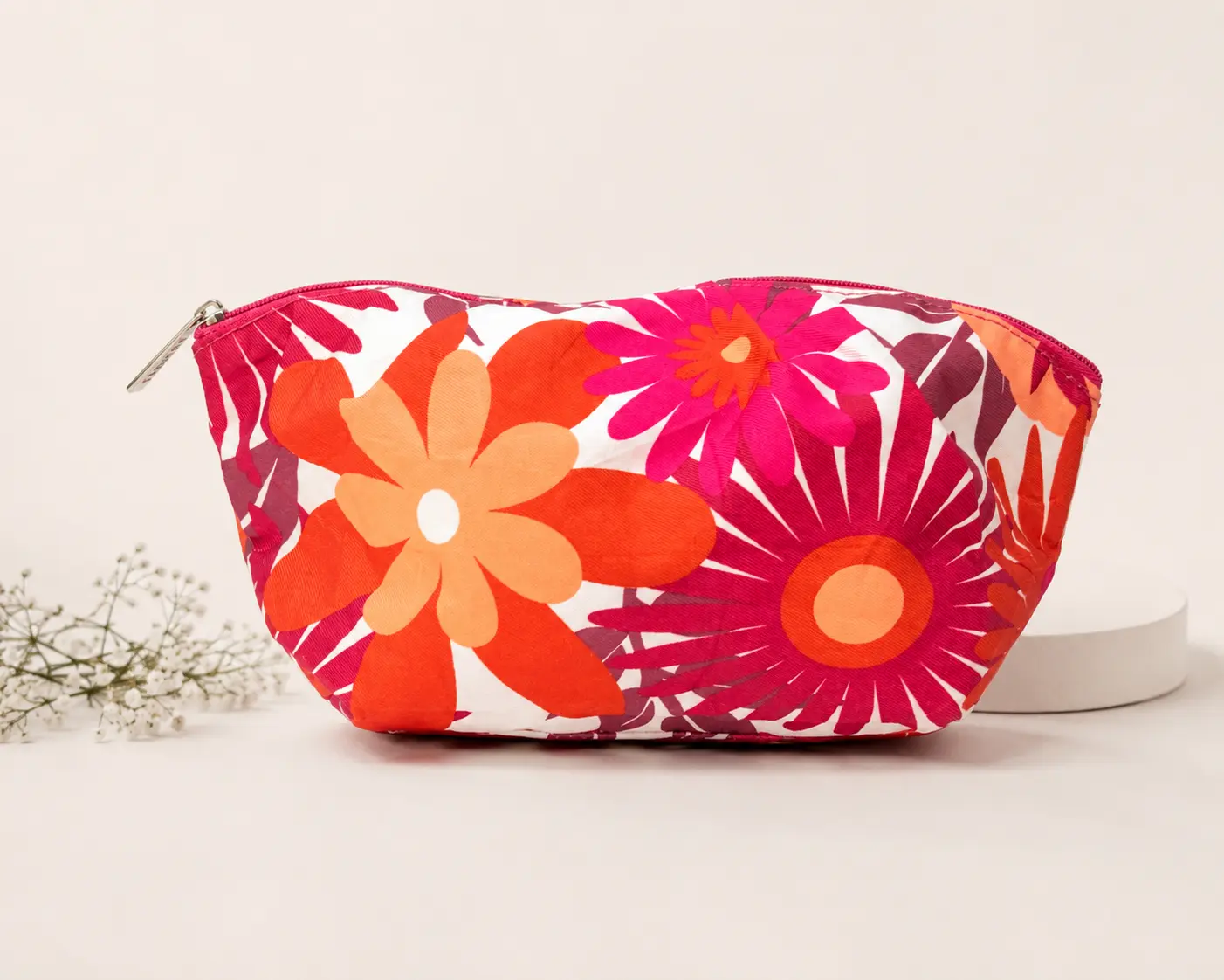 Floral Cosmetic Zipper Pouch
