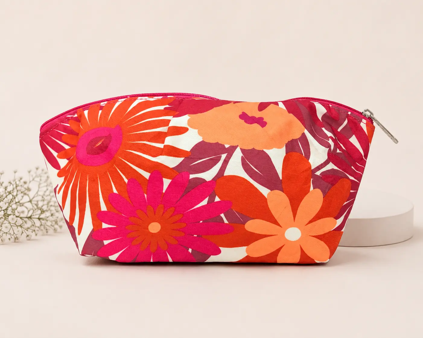 Floral Cosmetic Zipper Pouch