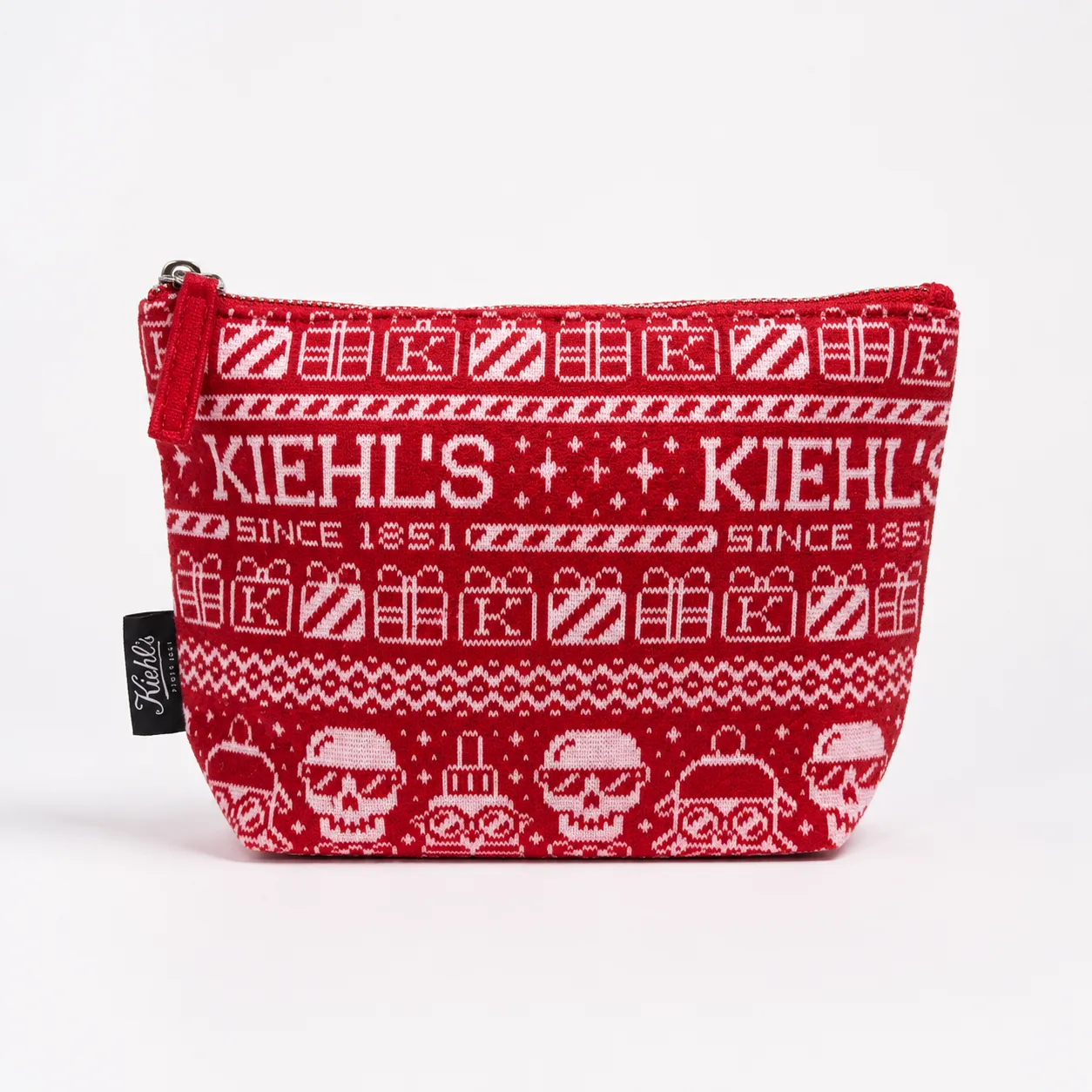 Kiehl's Since 1851 Red Holiday Knit Cosmetic Pouch
