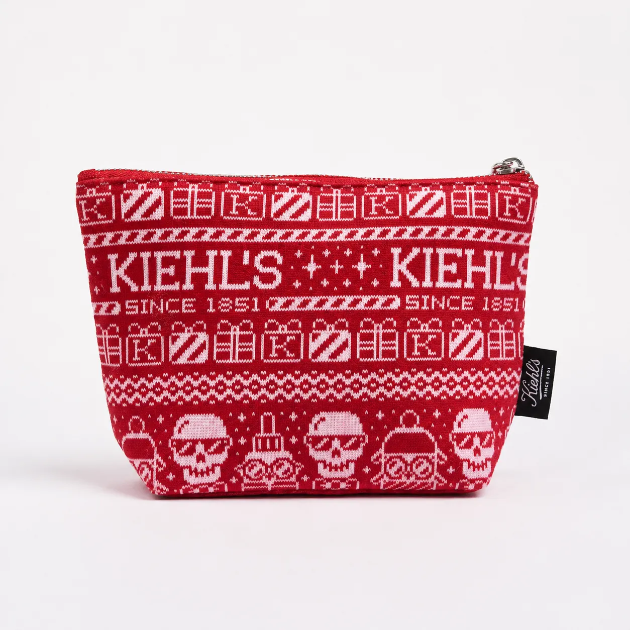 Kiehl's Since 1851 Red Holiday Knit Cosmetic Pouch