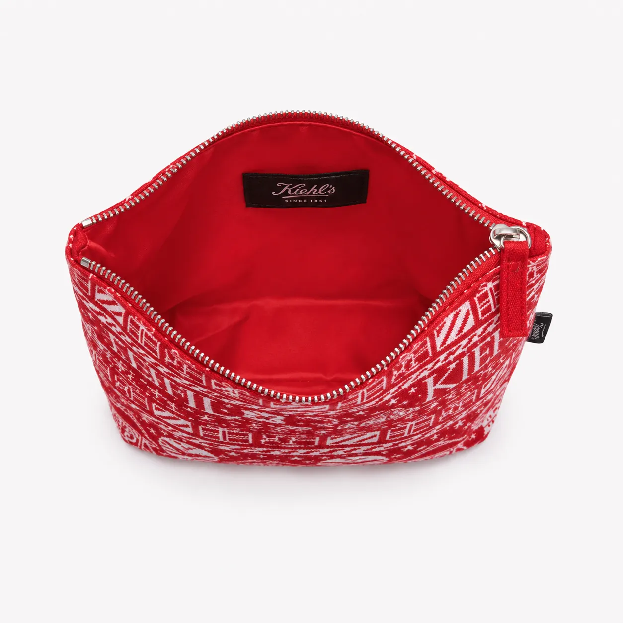 Kiehl's Since 1851 Red Holiday Knit Cosmetic Pouch