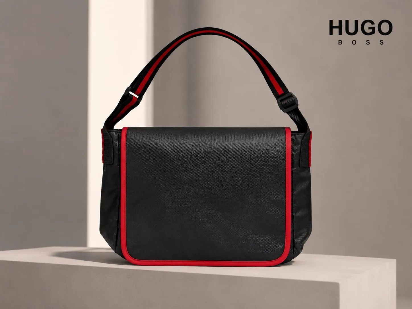 Hugo Boss Black & Red Messenger Crossbody Bag