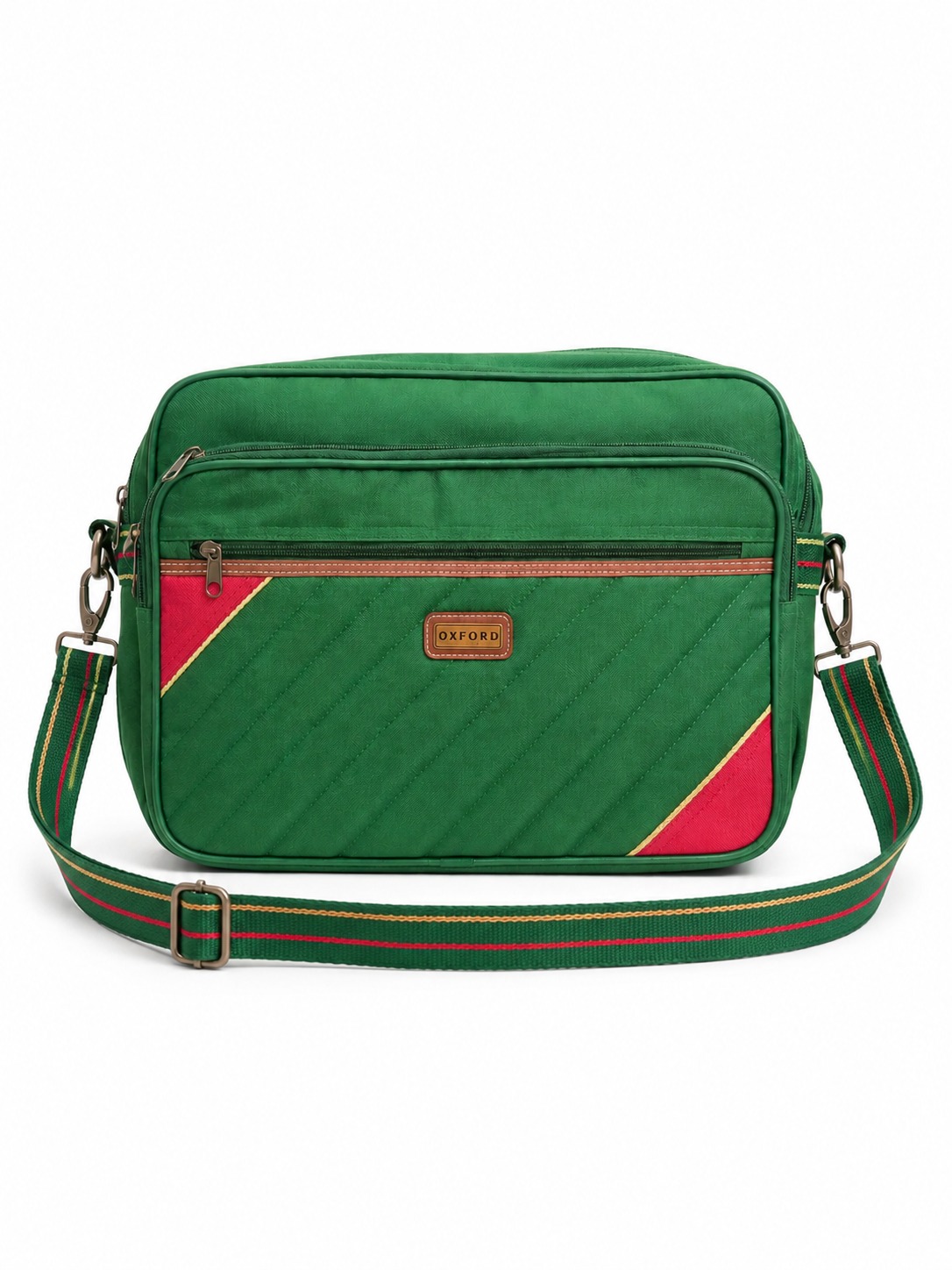 Premium Oxford Green Messenger Bag | Imported Crossbody Office & Travel Bag