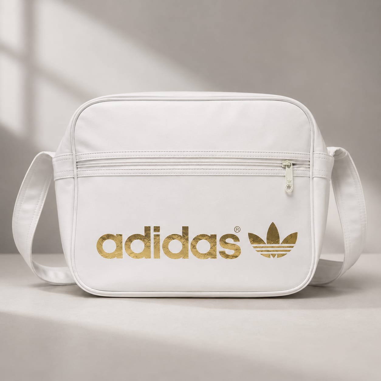 Adidas Originals White & Gold Vintage Airline Crossbody Bag